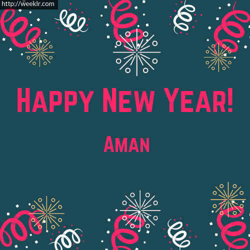 Aman Happy New Year Greeting Card Images