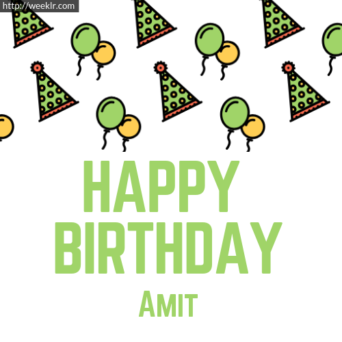 Download Happy birthday  Amit  with Cap Balloons image