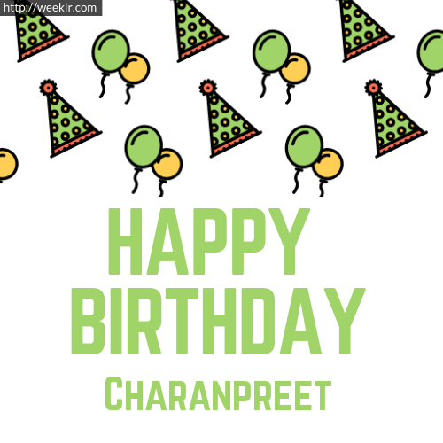 Download Happy birthday -Charanpreet- with Cap Balloons image