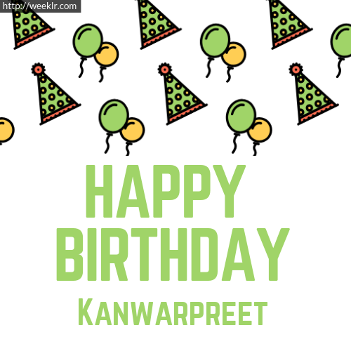 Download Happy birthday  Kanwarpreet  with Cap Balloons image