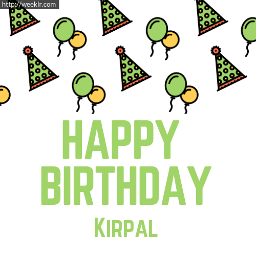 Download Happy birthday  Kirpal  with Cap Balloons image