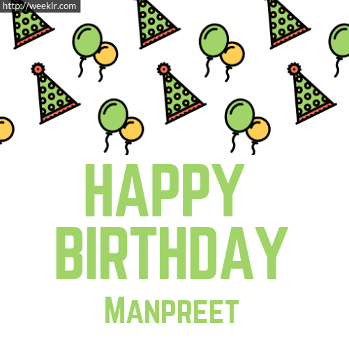 Download Happy birthday -Manpreet- with Cap Balloons image