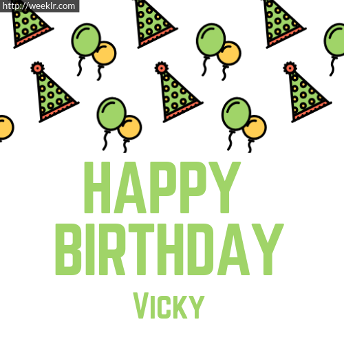 Download Happy birthday  Vicky  with Cap Balloons image
