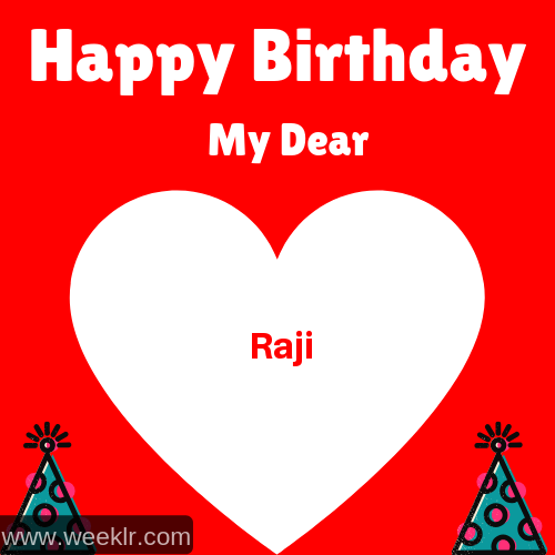 Happy Birthday My Dear Raji Name Wish Greeting Photo