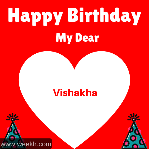Happy Birthday My Dear Vishakha Name Wish Greeting Photo