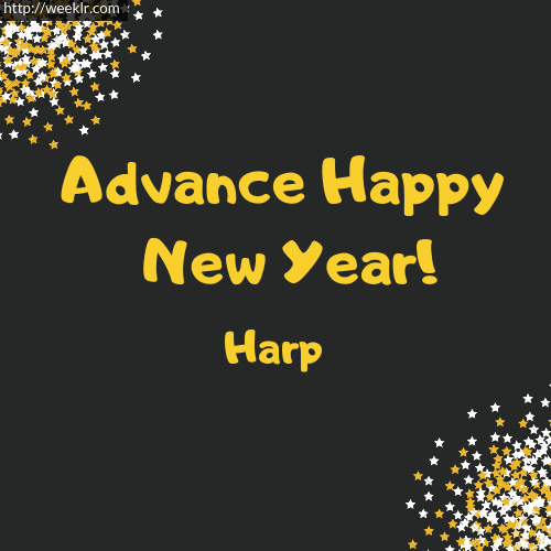 -Harp- Advance Happy New Year to You Greeting Image