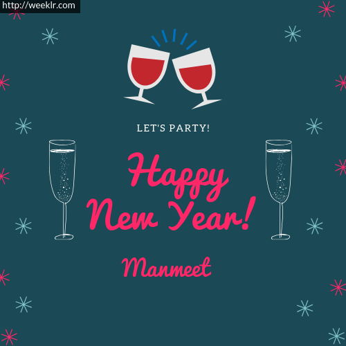 -Manmeet- Happy New Year Name Greeting Photo
