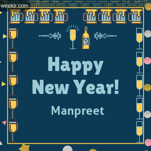 -Manpreet- Name On Happy New Year Images