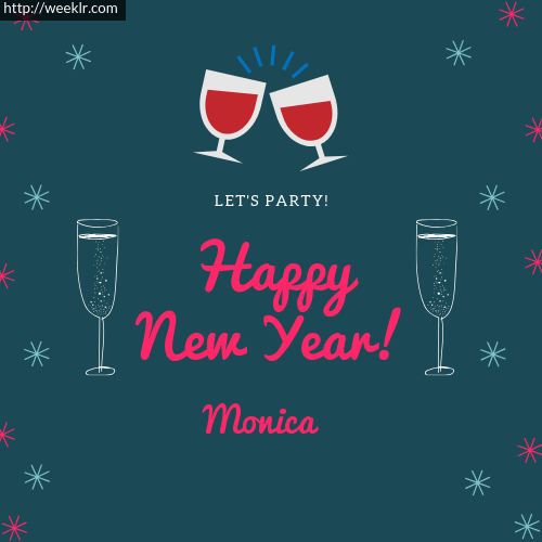 -Monica- Happy New Year Name Greeting Photo