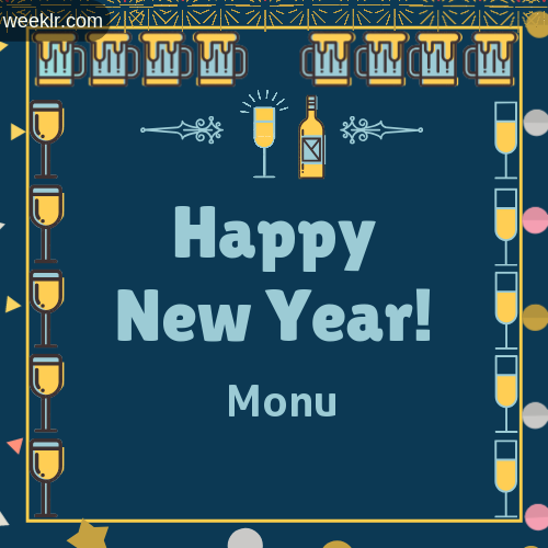 Monu   Name On Happy New Year Images