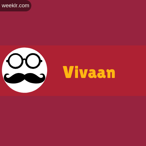 Moustache Men Boys -Vivaan- Name Logo images
