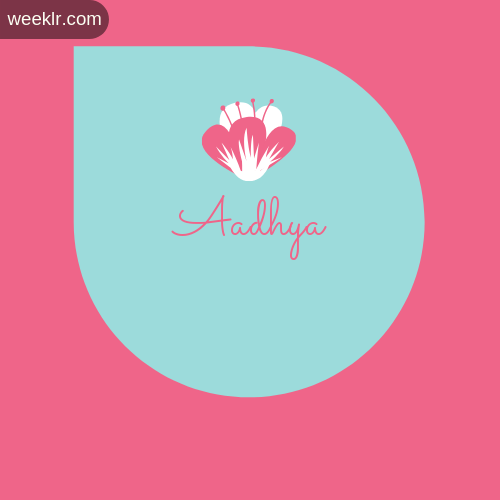 Pink Flowers  Aadhya Name Logo Images
