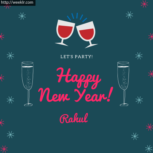 -Rahul- Happy New Year Name Greeting Photo