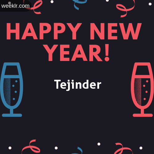 -Tejinder- Name on Happy New Year Image