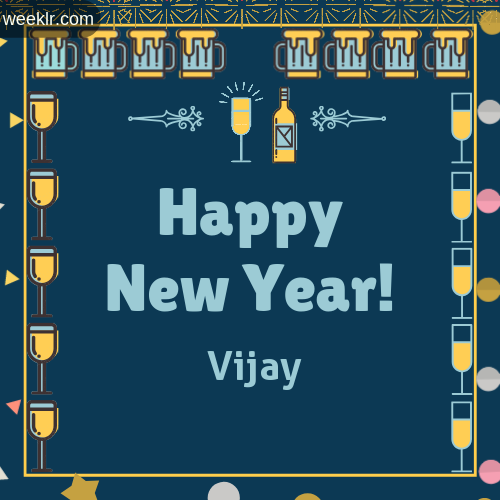 -Vijay- Name On Happy New Year Images