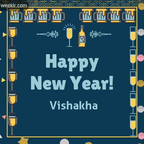 -Vishakha- Name On Happy New Year Images