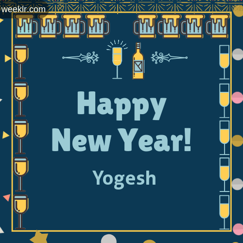 -Yogesh- Name On Happy New Year Images