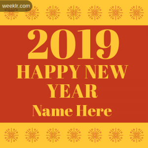 Write Name on 2019 Happy New Year Photo Card