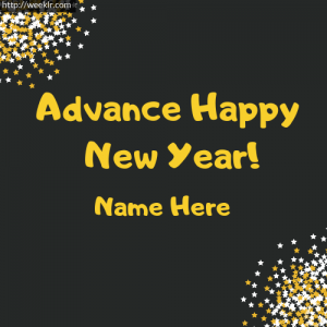 Write Name on Advance Happy New Year Photo Card