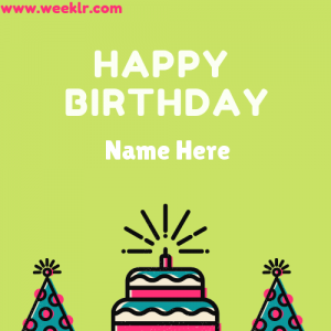 Write Name on Happy Birthday Cap Cake photo