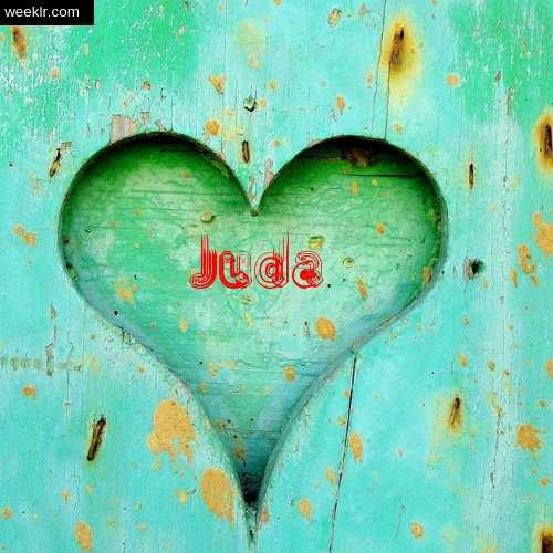 3D Heart Background image with Juda Name on it