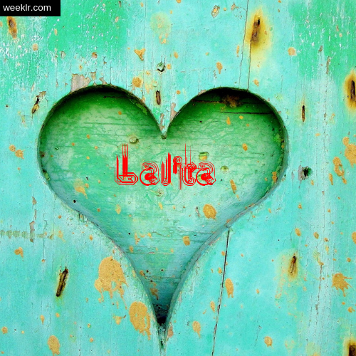 3D Heart Background image with Lalita Name on it