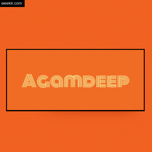 Agamdeep Name Logo Photo - Orange Background Name Logo DP