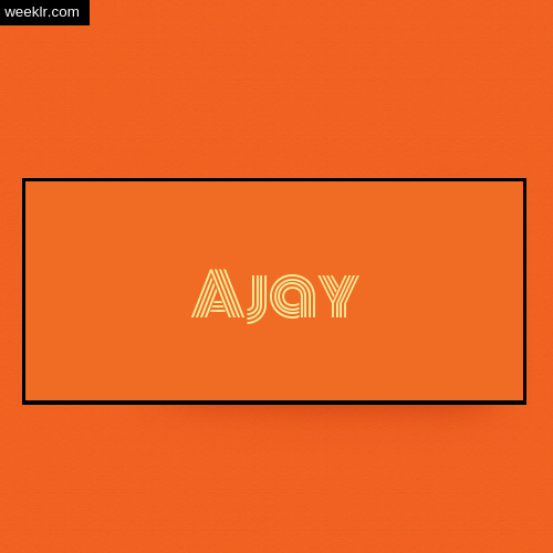 Ajay Name Logo Photo - Orange Background Name Logo DP