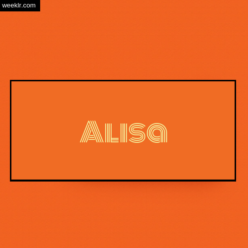 Alisa Name Logo Photo - Orange Background Name Logo DP