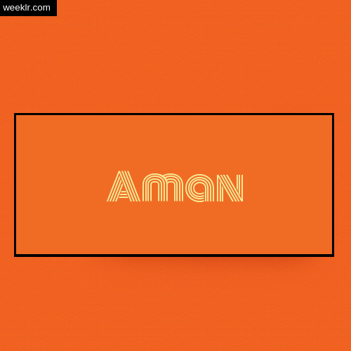 Aman Name Logo Photo - Orange Background Name Logo DP