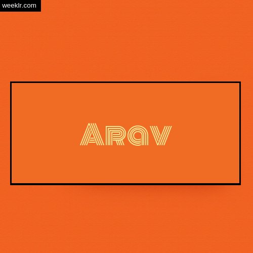 Arav Name Logo Photo - Orange Background Name Logo DP