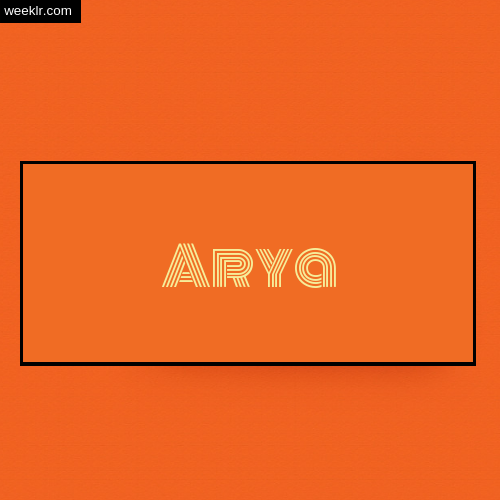 Arya Name Logo Photo - Orange Background Name Logo DP
