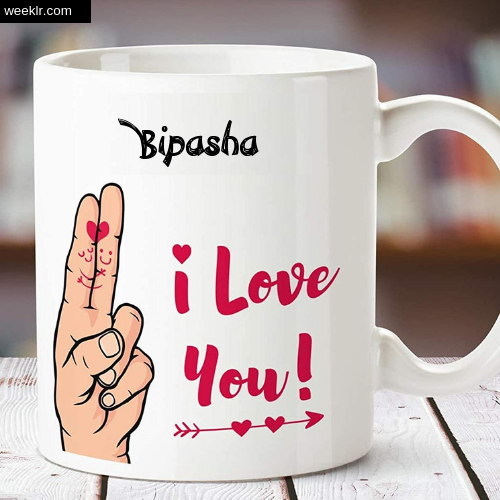 Bipasha Name on I Love You on Coffee Mug Gift Image