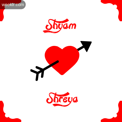 -Shyam- Name on Cross Heart With - Shreya- Name Wallpaper Photo