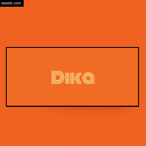 Dika Name Logo Photo - Orange Background Name Logo DP