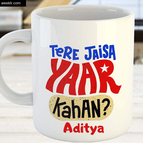 Write -Aditya- Name on Friendship Day CoffeeMug DP Profile Photo