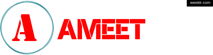 Write Ameet name on logo photo