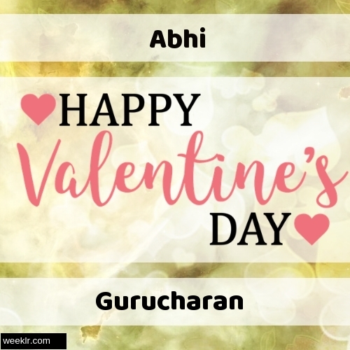 Write -Abhi- and -Gurucharan- on Happy Valentine Day Image