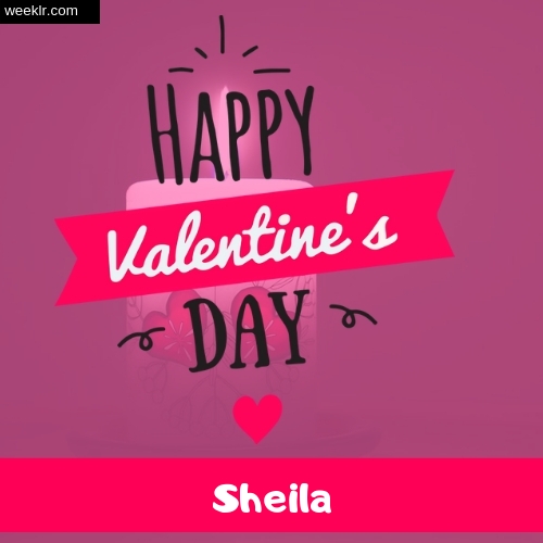 Write -Sheila- Name on Happy Valentine Day Photo Card