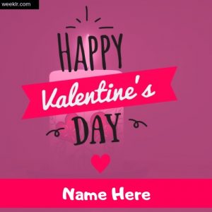 Write Name on Happy Valentine Day Photo Card
