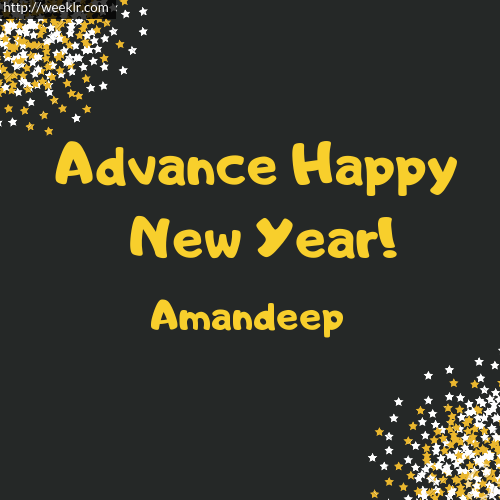 Amandeep Advance Happy New Year to You Greeting Image