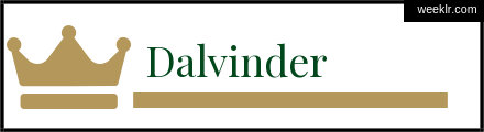 Royals Crown -Dalvinder- Name Logo Photo