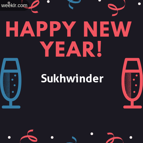 Sukhwinder Name on Happy New Year Image