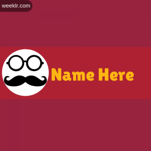 Write Name on Moustache Men Boys Logo Photo