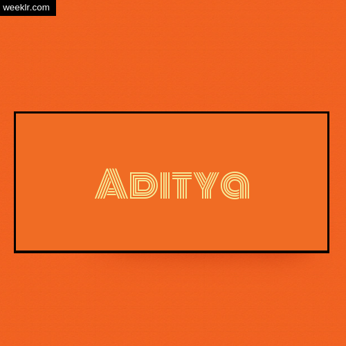 Aditya Name Logo Photo - Orange Background Name Logo DP