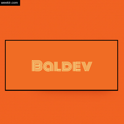 Baldev Name Logo Photo - Orange Background Name Logo DP