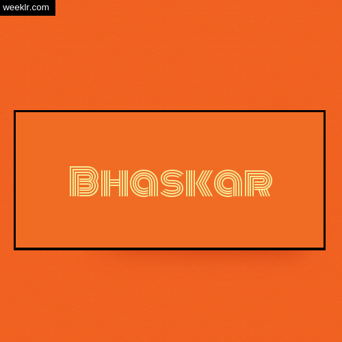 Bhaskar Name Logo Photo - Orange Background Name Logo DP
