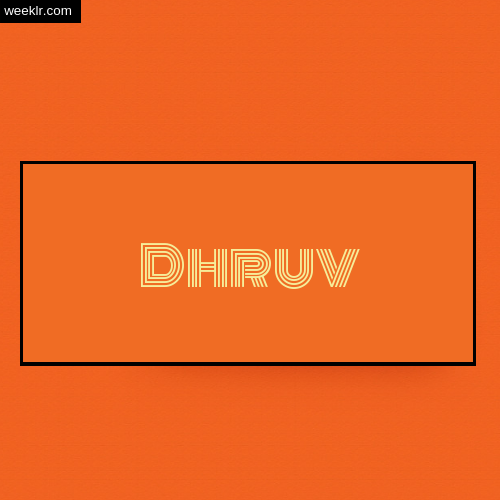 Dhruv Name Logo Photo - Orange Background Name Logo DP