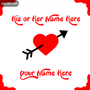 Write Your and Lover Name on Cross Heart Wallpaper Photo