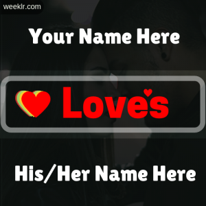 Write Your name Loves His/Her Name on Love you photo Card